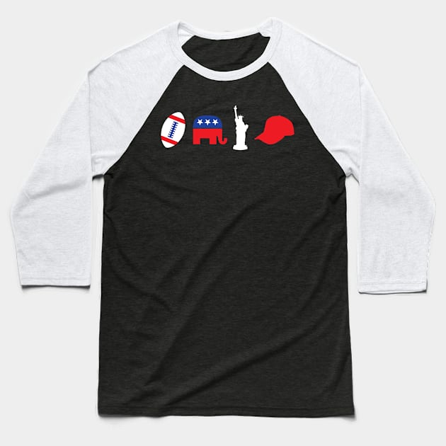 Life Liberty Football American Republican Baseball T-Shirt by machmigo